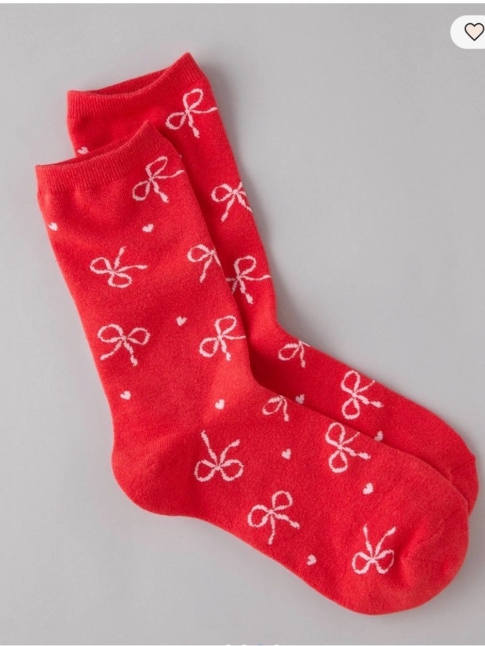 American Eagle Red White Bow Pattern Crew Socks NWT